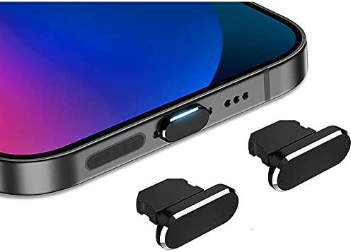 Apple Lightning Staubdichte Stecker Kappe für iPhone/iPad - Kappe für Lightning Port gegen Staub und Schmutz Schwarz (2er Pack)
