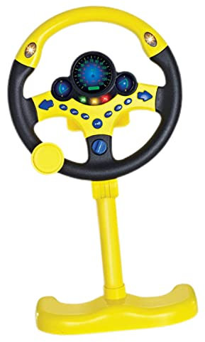 Oshhni Volant simulé pour enfants Jouets électriques Jouets interactifs pour enfants avec contrôleur de conduite de musique légère pour bébés pour, JAUNE