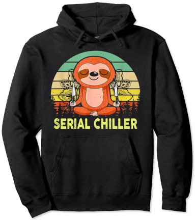 Serial Chiller Faultier Yoga Retro Vintage Pullover Hoodie