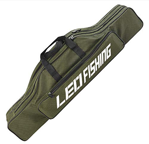 Foldable Fishing Rod Case 80cm, Portable Pole Bag for Short Rods & Reels