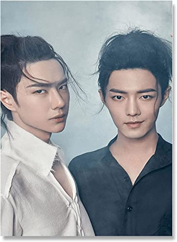 XCPORA Xiao Zhan Wang Yibo Poster Super Star Wand Kunst Mode Leinwand Malerei Xiao Zhan Wang Yibo Drucke und Bilder für Bar Dekor 50x70cm Kein Rahmen