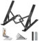OUGEP Soporte Portatil, Aleación de Aluminio, Soporte para Ordenador portátil - Ajuste de 8 Engranajes, Compatible con MacBook Pro Air, iPad, Lenovo, HP Todas Las tabletas(Negro)