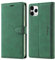 LOLFZ Case for iPhone 11 Pro Max, Vintage Leather Wallet Case Card Holder Kickstand Magnetic Closure Flip Case Cover Compatible with iPhone 11 Pro Max (6.5 Inch) - Green