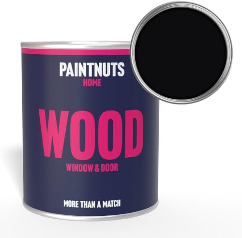 PaintNuts Wood Window & Door Paint - RAL-9005 - JET BLACK Matt 250ml Tin