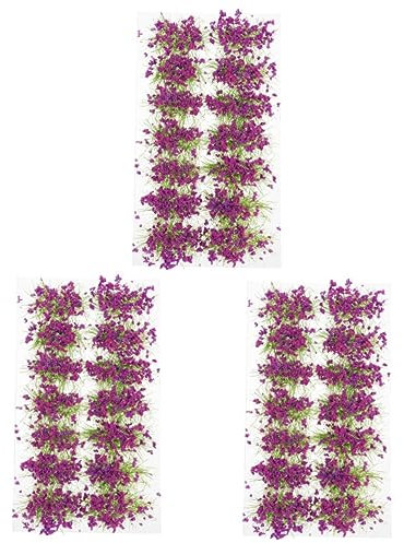 TOYANDONA 3 Kisten Grasschuppen Cluster Für Layoutmodell Statische Grasbüschel Mikro-landschaftsrasen Mini- Gefälschte Blumengrasbüschel Violett Miniatur Kunststoffharz Diorama