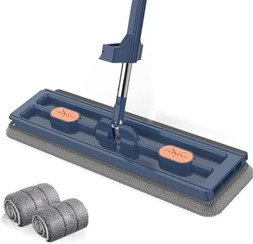 Trapeador Plano Grande, Trapeador Plano Grande Trapeador De Microfibra For Piso Trapeador Húmedo Seco Plano Trapeador De Madera Dura Giratorio De 360 ° Trapeador Raspador De Deshidratación ( Color