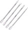 4 Pcs Silver Dual Ended Stainless Steel Cuticle Pusher and Spoon Nail Cleaner Cuticle Remover Manicure Pedicure Nail Tools 13cm/5.1 inch Cuticle Pushers