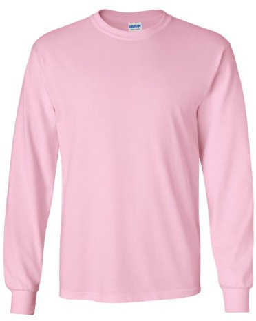 Gildan Men's Ultra Cotton Long Sleeve T-Shirt, Style G2413 Light Pink