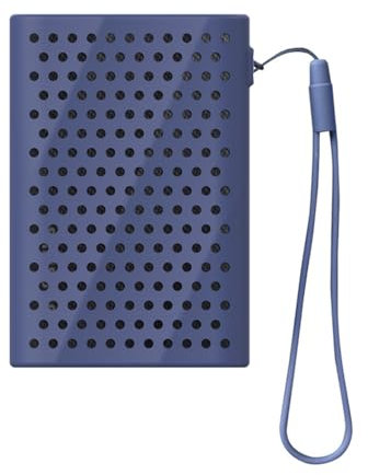 Buziba Coque de protection en silicone pour disque dur SSD externe Samsung T9 - Souple et portable - Pochette de voyage avec lanière - Bleu foncé