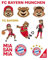 FC Bayern München 2er Set Aufkleberbogen - Maskottchen - Aufkleber Set mit 22 Stickern FCB