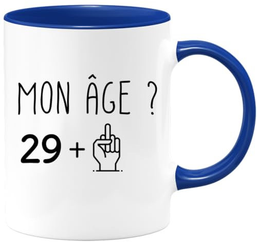 quotedazur - Mug 30 ans Doigt Honneur Homme Femme - Cadeau Anniversaire 30 ans Ans - Idée Cadeau Original, Humour, Drôle, Rigolo, Fun