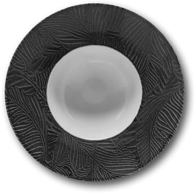 Saturnia Set 6 Piatti da Tavola K-Bowl Breath Nero in Porcellana 27,5 cm