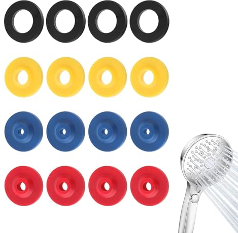 DHWEKU 16 Pièces Limiteurs de Débit d'eau, Limiteur de Débit Douche pour Tuyau de Douche économiser Eau, Pommeau de Douche, Douchettes à Main, 4 Spécifications