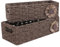 YheenLf Aufbewahrungskörbe, 2er-Pack Korb, Präsentkorb Geflochten, Stapelbare Regalkörbe, Aufbewahrungsboxen für Schlafzimmer und Badezimmer, 37x16.5x11cm/32x12x10cm, Braun ﻿