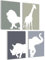 mojoliving Bilder Kinderzimmer jungen Baby Zimmer Poster Set Wandbilder Kinderzimmer mädchen Babyzimmer Deko Bilder für Baby Zimmer Dekoration (Safari Tiere Kontur)