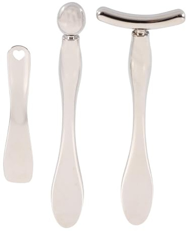 Healeved 3stücke Multifunktionaler Augen Massage Löffel Metall Creme Schaufel Gesicht Massagewerkzeug Kosmetiklöffel Make-up-tool