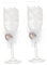 HoitoDeals Set of 2 Goblet Wine Glass Cup Beverage Glasses Bride and Groom Glasses For Home, Wedding, Champagne Toasting Flute Feather Dress Mini Suit Decorated