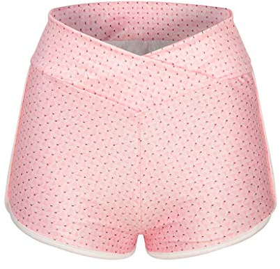 Generisch Yogahose Damen Kurz Hüftstraffende Einfarbige Yoga-Leggings-Shorts Kompressions-Fahrrad-Trainings-Shorts-Hosen-Schlupf-Frauen-Hosen Yogahosen Für Damen Radfahren Laufen (Pink, XXXL)