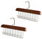 Gürtelhalter Kleiderschrank, 2 Stück Holz Gürtelaufhänger mit 8 Haken, 360°Drehbar Holz Krawattenhalter Gürtelbügel für Schals Krawatten Gürtel Socken(Retro)