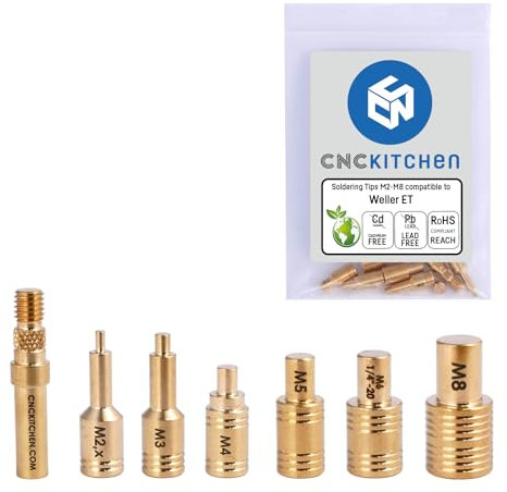 CNC Kitchen Lötspitzen M2-M8 kompatibel mit Weller ET