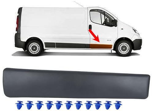 INLY Baguettes latérales de protection noires compatibles avec Trafic Vivaro Primastar 8200036086 91165345 (2001-2013)