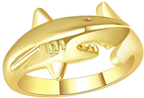 KJHFD Women's Jewelry Hai offener Verstellbarer Ring Statement-Fingerring für Frauen und Teenager, einzigartiges Design für den Alltag und besondere Anlässe jewlery