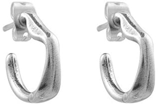 Ciclon1998 - pendiente de aro pequeño con tuerca - bañado en plata de ley - joya artesanal - ideal para regalo - coleccion Dual - 232600