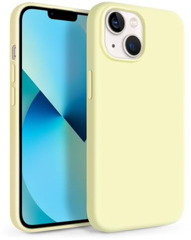 Newseego für iPhone 13 iPhone 14 Hülle 6,1 Zoll Silikon, Gelb | Flüssigsilikon, Dünne Handyhülle, Niedliche Einfarbig, für Mädchen Frauen, Weich, Stoßfest Kratzfest Schutzhülle, Leichte