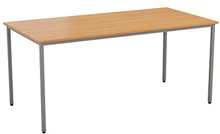 Office Hippo Computer Table, Sturdy & Robust Work Desk For Home Office, Stylish & Ideal For Any Work Space, Height Adjustable Feet, 5 Year Guarantee, Beech, 180 x 80 x 73 cm