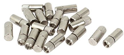 sourcing map 20stk.Pin Regal Metall zylindrische Stange Bolzen Stifte Regalunterstützung Stifte Silber Ton