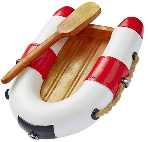 Unbekannt Miniatur Schlauchboot 7 cm rot weiß Figur Deko Urlaub Meer Schiff Strand Ferien Boot