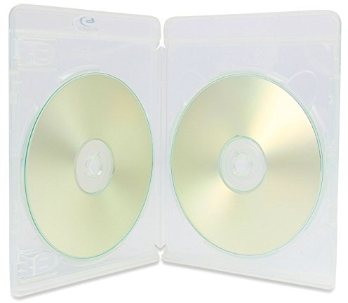 Amaray Eco-Lite Lot de 5 boîtiers Blu-ray ronds transparents double 3D pour utilisation en intérieur Bleu