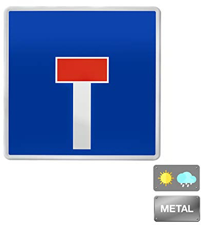 Normaluz V10025 - Señal Vial Cuadrada Calzada Sin Salida Metálica Termolacada 50 cm, Azul