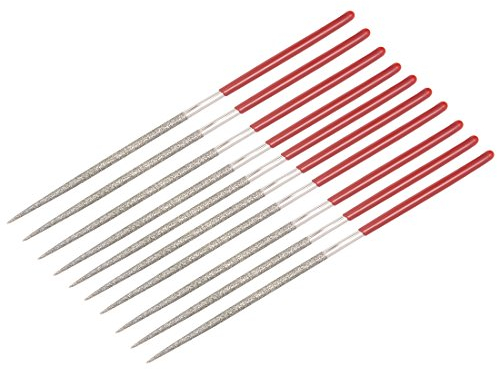 Sourcingmap 10 pcs 4 mm x 160 mm triangulaire Lime aiguille diamant grain 150, a18031700ux0174