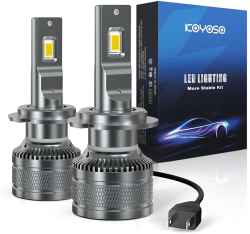 KOYOSO Bombillas H7 LED Coche, 16000LM 80W LED Luces 6500K, 2 Pack