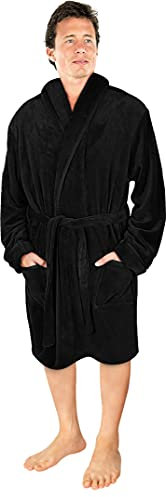 NY Threads Vestaglia di lusso da uomo Accappatoio in pile super morbido | Accogliente vestaglia con collo a scialle, vestaglia da notte, vestaglia da uomo