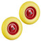 Relaxdays Lot de 2 Roues de brouette Caoutchouc, avec axe, 4.80 4.00-8, Caoutchouc polyuréthane essieu 100 kg, Jaune/Rouge