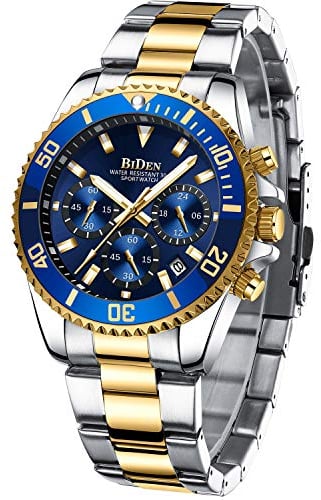 BIDEN Orologio Analogico al Quarzo Giapponese Uomo con Cinturino in Acciaio Inossidabile 163_SML