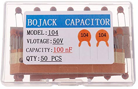 BOJACK 0.1uF 50V Keramikscheiben kondensatoren 100nF Niederspannungs-Keramik kondensator mit hoher Dielektrizitätskonstante (Packung mit 50 Stück)