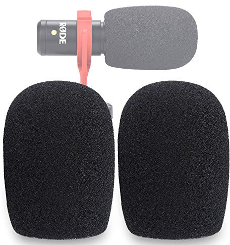 SUNMON VideoMicro Windschutzscheiben-Schaumstoffabdeckung, Pop-Filter für Rode VideoMicro Me Mini-Shotgun Mikrofon (2 Stück)