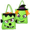 com-four® 2X Halloween Tasche - Beutel zum Sammeln von Süßigkeiten an Halloween - Sammeltasche mit Hexen- & Frankenstein-Motiv (02 Stück - Hexe+Zombie)