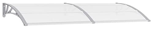 Canditree Auvent de Porte d'entrée et Fenêtres, Marquise en Polycarbonate, Toit Abri Protection Contre la Pluie et Neige (240 x 100 cm)