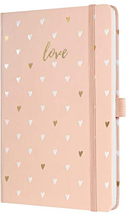 SIGEL JN335 Notizbuch A5 liniert rosa, Tagebuch Jolie, Hardcover, Gummiband, Stifteschlaufe, Einstecktasche, aus nachhaltigem Papier