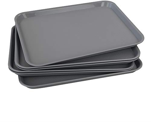 Cadineer 6-Pack Reusable Plastic Serving Trays, Fast Food Trays