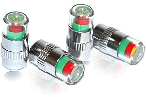 4 Stücke Universal Autoreifen Ventilkappen Frühwarnkappe Zur Reifendrucküberwachung, Enthält 4 Reifen, Kompakt Und Einfach Zu Bedienen, Kupferkern, Solide Und Langlebig (Silver)