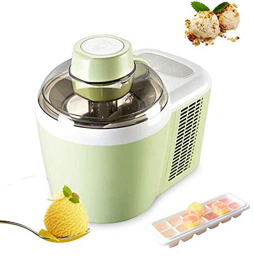 LTLCLZ Machine À Crème Glacée Maison Automatique, Machine À Yogourt Et Sorbet Surgelée Intelligente De 600 ML, Machine À Crème Glacée À Service Doux avec Recettes Et Bac À Glaçons en Silicone,Vert