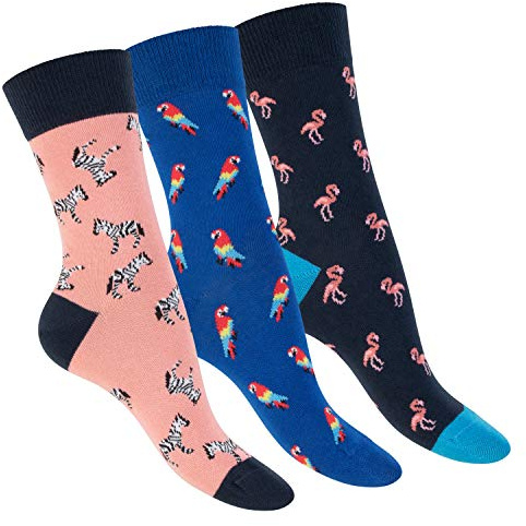 Footstar Lot de 3, 6 ou 9 paires de chaussettes en coton à motifs multicolores pour homme et femme