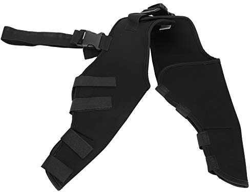 Zerodis Pet Dog Hinterbeine Protector, verstellbare Kniestütze Beinstütze Dog Hock Brace Hinterbein Gelenkwickel schützt für Hunde Hinterbeine erholen(S-Schwarz)