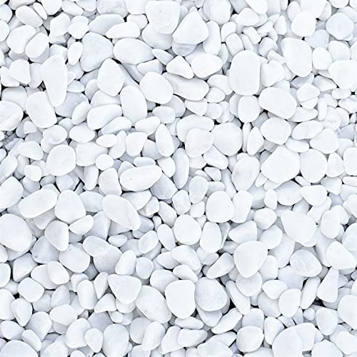 naninoa Marbles 7-15 mm. Weiße, gerundete Steine, Marmorsteine, Dekosteine, Kies, Nuggets, Kieselsteine weiß. 0,5 kg / 500 g. Weiß, Weiss