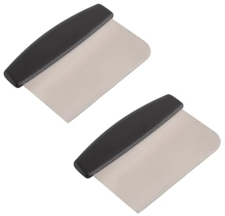 2 Pcs Dough Scraper Cutter, Stainless Steel Scraper for Bread Pizza Dough Bench Knife Professional Quality Multi-Purpose Chopper Cutter for Pastry Nuts Herbs Chocolate